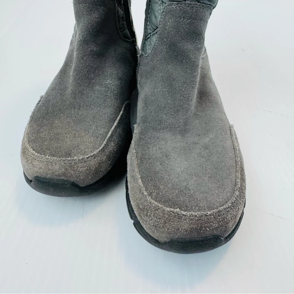 Lands End Boots green quilted and grey suede size 8.5 US